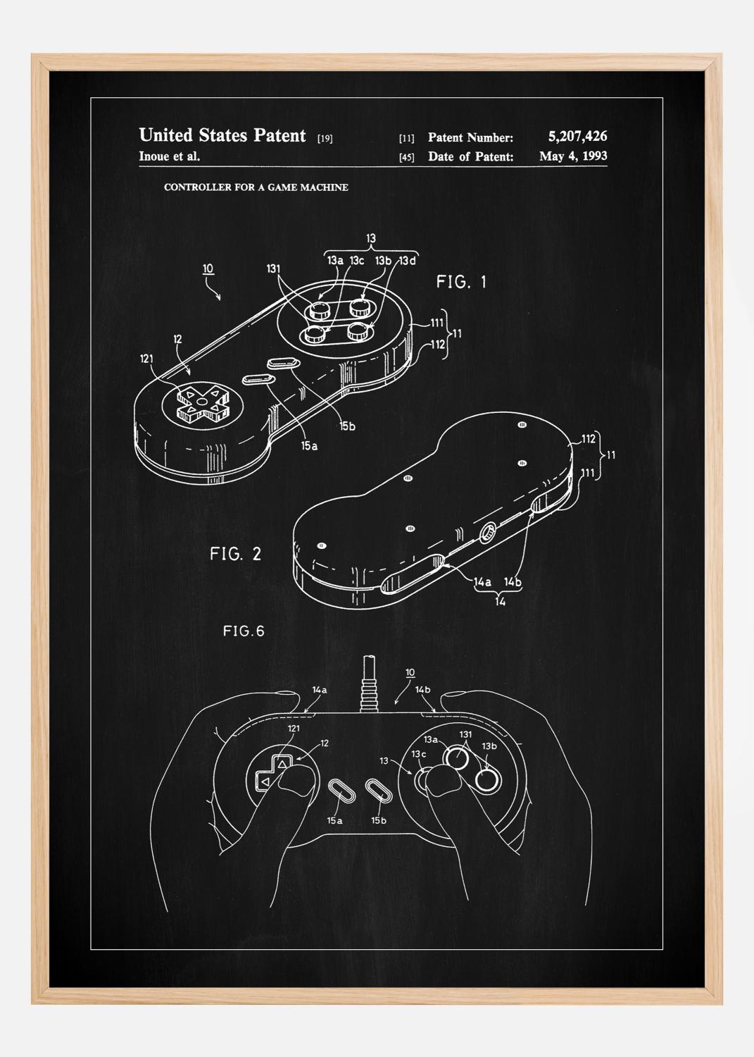 Product Image for Patent Print - Game Controller I - Black Poster (21x29,7 cm (A4))