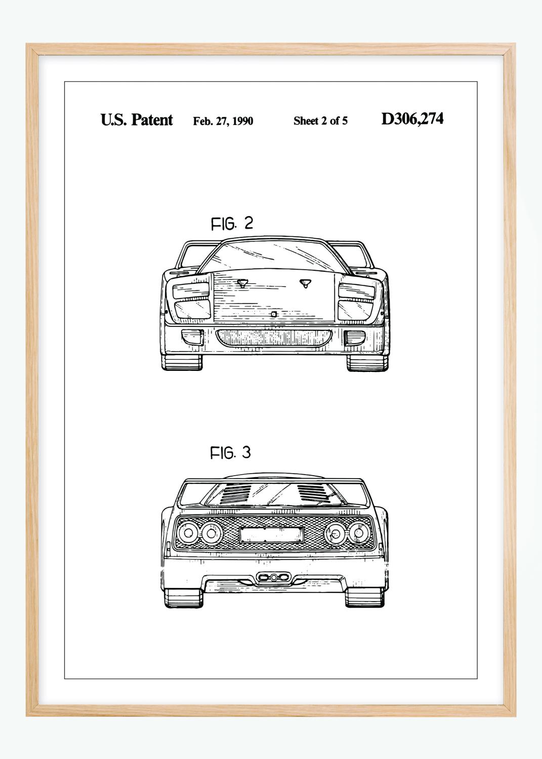 Product Image for Dessin de brevet - Ferrari F40 III Poster (21x29,7 cm (A4))