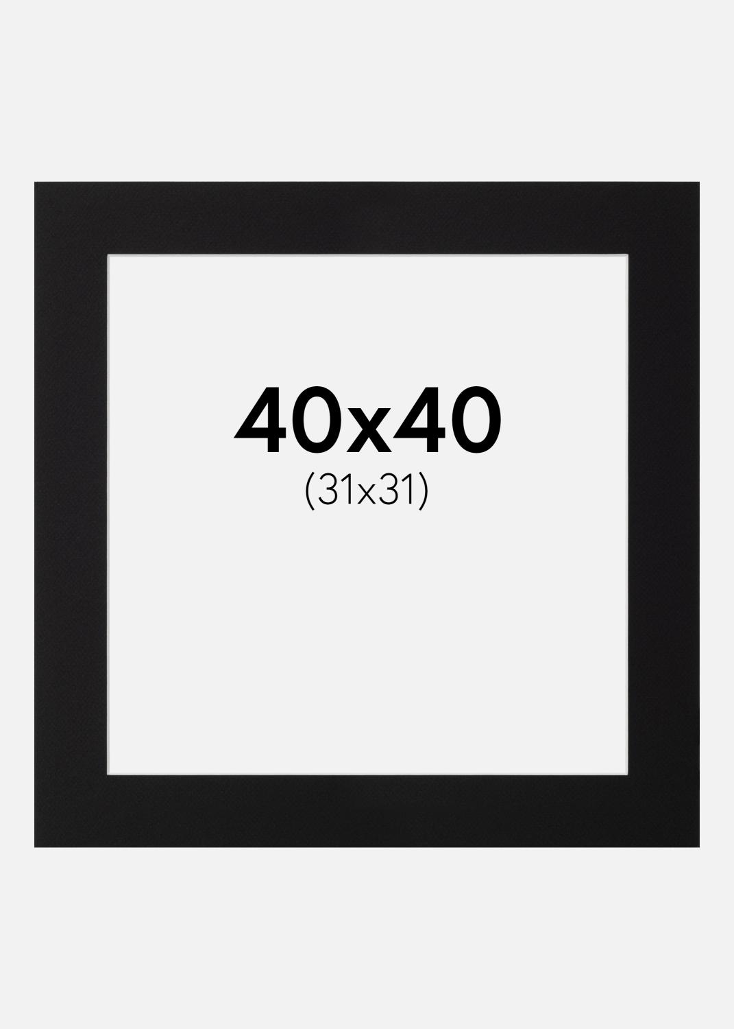 Product Image for Passe-partout Noir Standard (noyau blanc) 40x40 cm (31x31)