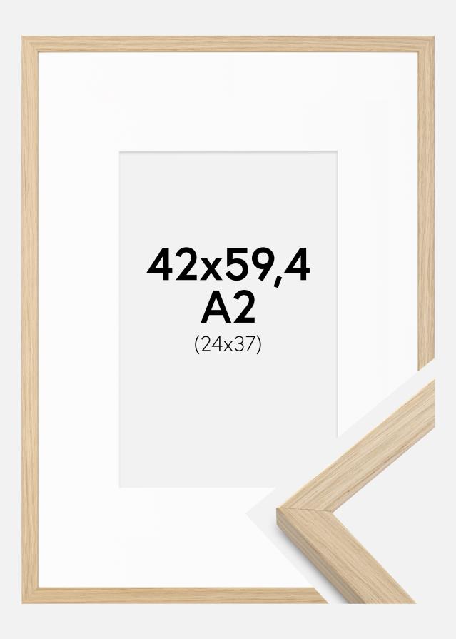 Cadre Grimsåker Chêne 42x59,4 cm (A2) - Passe-partout Blanc 25x38 cm