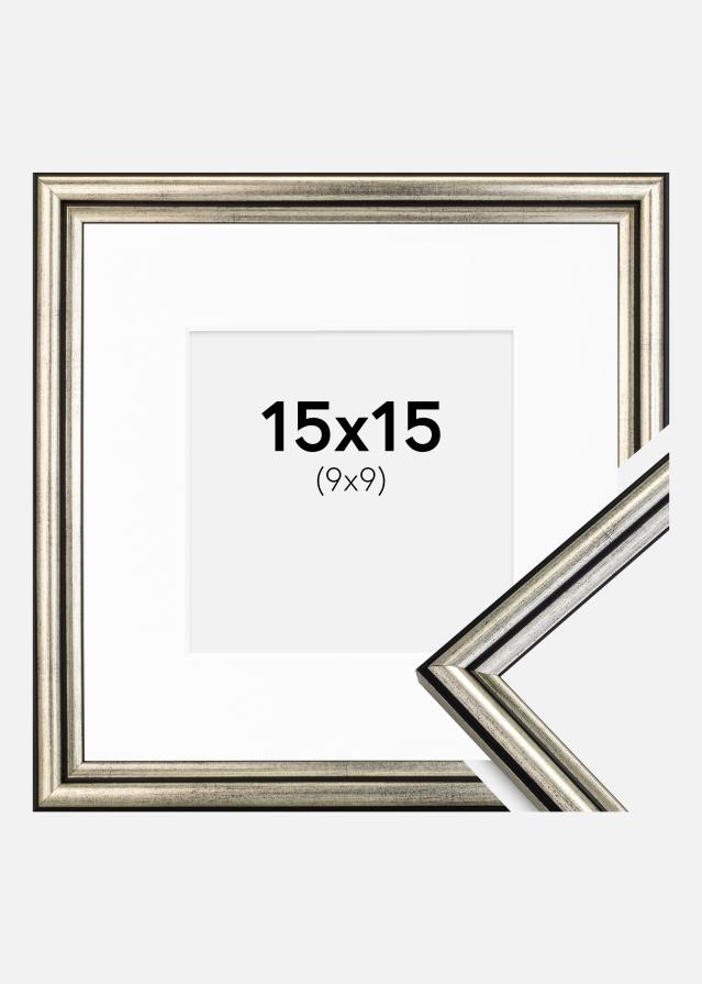 Cadre Horndal Argent 15x15 cm - Passe-partout Blanc 10x10 cm