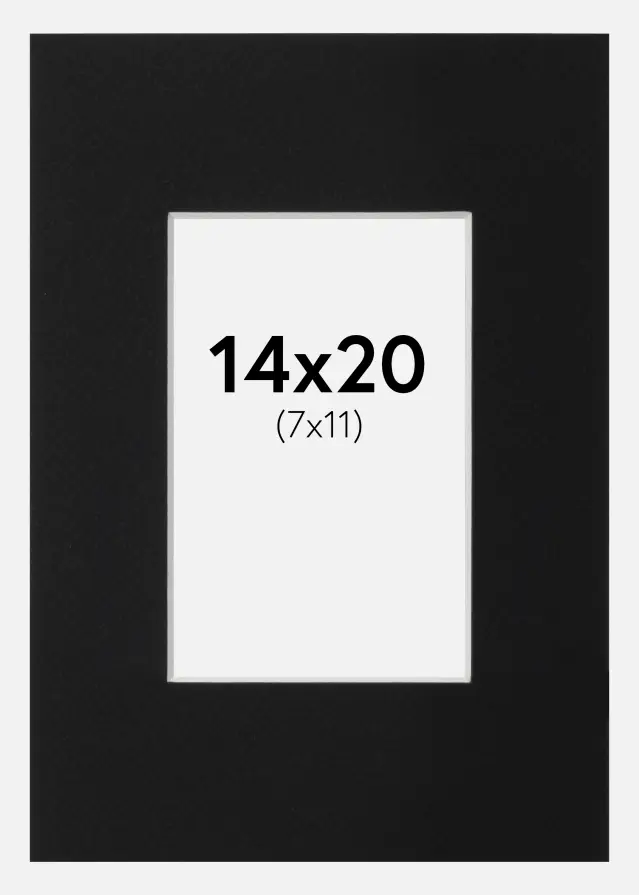 Passe-partout Noir Standard (noyau blanc) 14x20 cm (7x11)