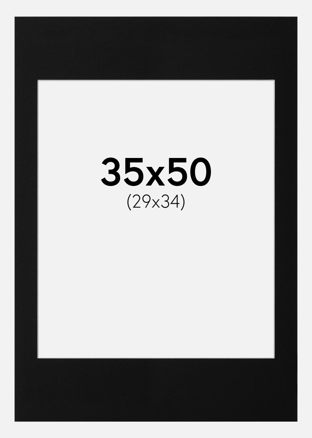 Product Image for Passe-partout Noir Standard (noyau blanc) 35x50 cm (29x34)