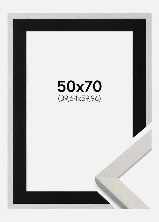 Cadre Fiorito Blanc 50x70 cm - Passe-partout Noir 16x24 pouces