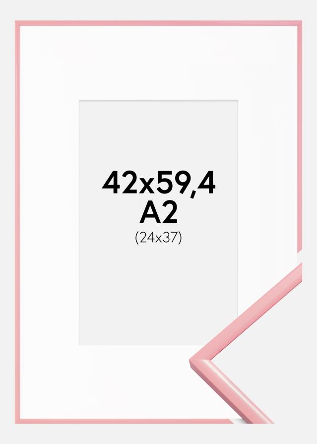 Cadre New Lifestyle Rose 42x59,4 cm (A2) - Passe-partout Blanc 25x38 cm