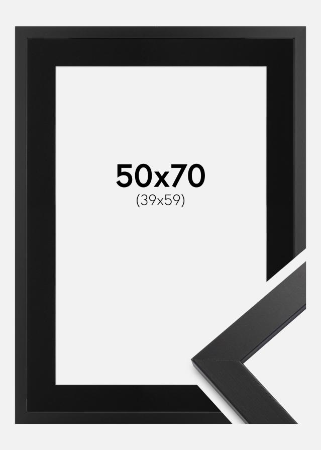 Cadre Black Wood 50x70 cm - Passe-partout Noir 40x60 cm