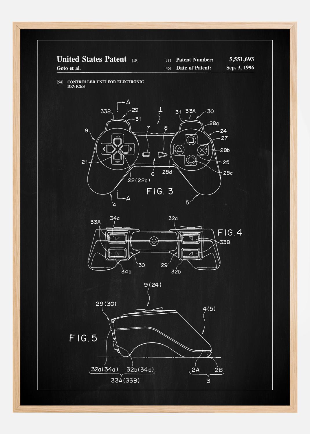 Product Image for Patent Print - Game Controller II - Black Poster (21x29,7 cm (A4))