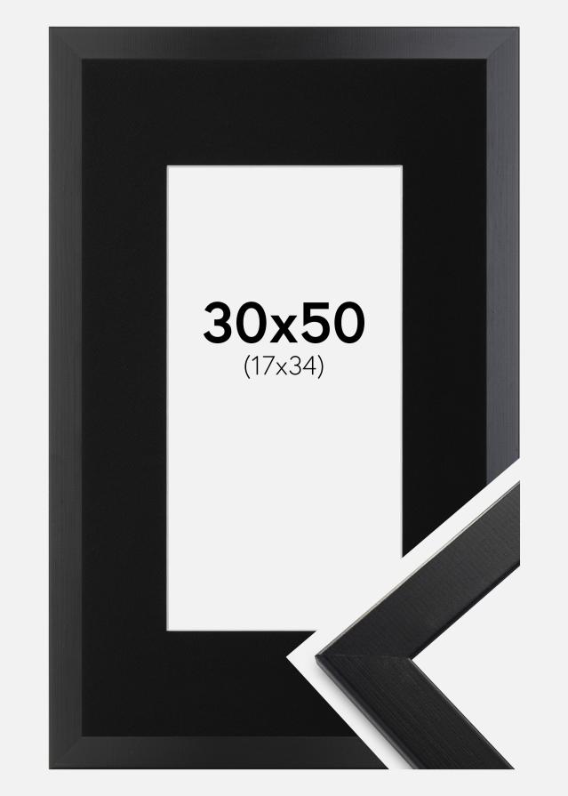 Cadre Trendline Noir 30x50 cm - Passe-partout Noir 18x35 cm