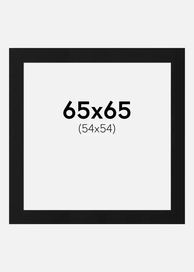 Passe-partout Noir Standard (noyau blanc) 65x65 cm (54x54)