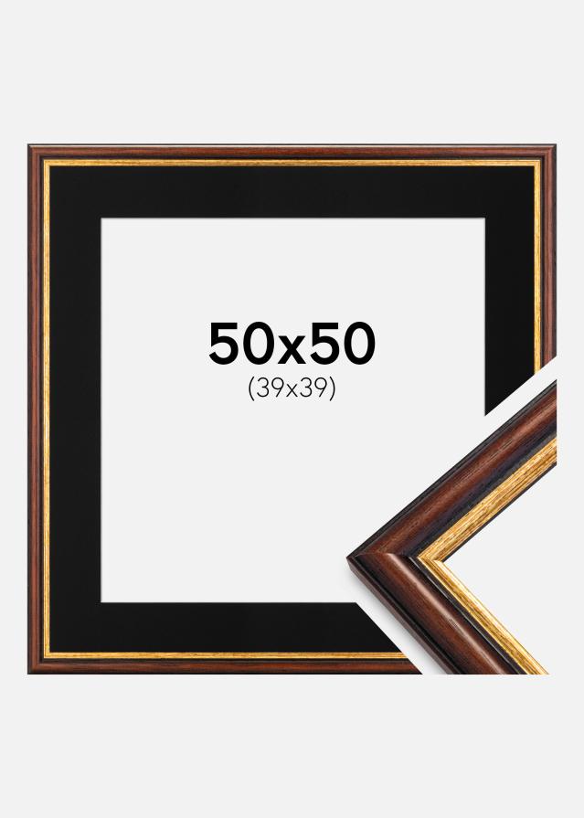 Cadre Siljan Brun 50x50 cm - Passe-partout Noir 40x40 cm