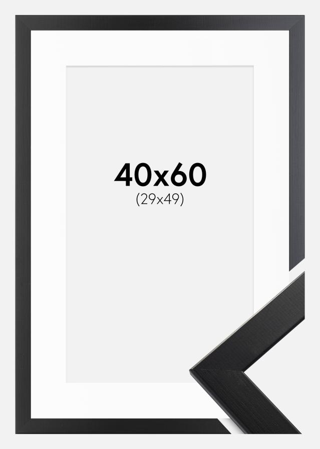 Cadre Trendline Noir 40x60 cm - Passe-partout Blanc 30x50 cm