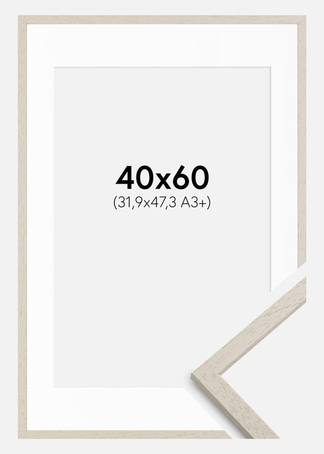 Cadre Edsbyn Sand 40x60 cm - Passe-partout Blanc 32,9x48,3 cm (A3+)