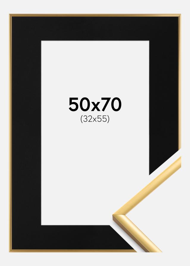 Cadre New Lifestyle Shiny Gold 50x70 cm - Passe-partout Noir 33x56 cm