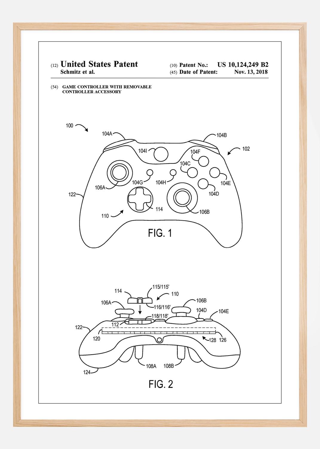 Product Image for Patent Print - Game Controller III - White Poster (21x29,7 cm (A4))