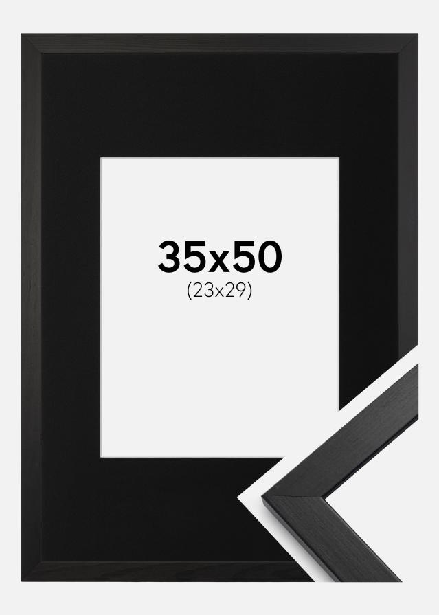 Cadre Stilren Noir 35x50 cm - Passe-partout Noir 24x30 cm