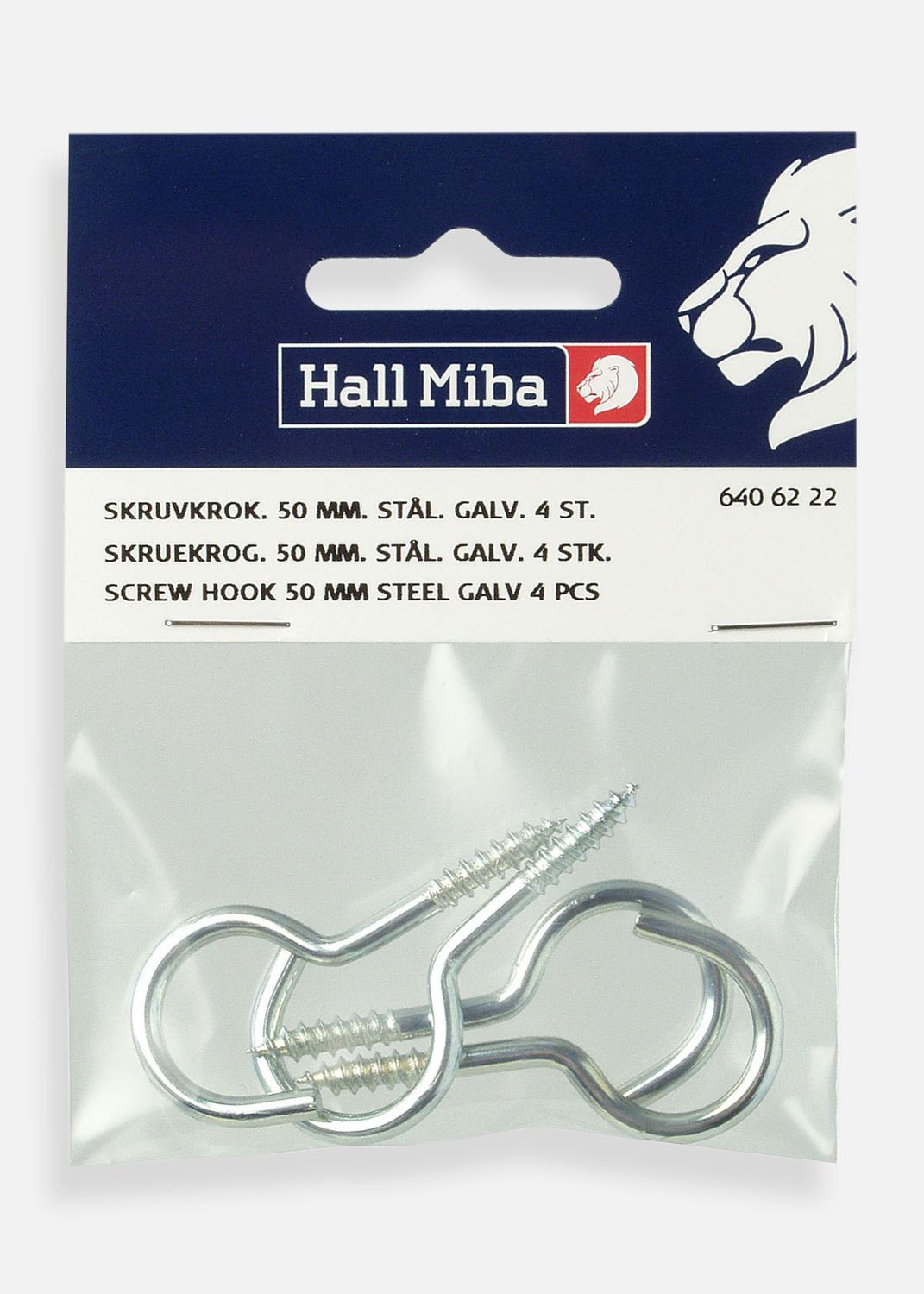 Product Image for Crochet à visser 50 mm acier galvanisé 4-p