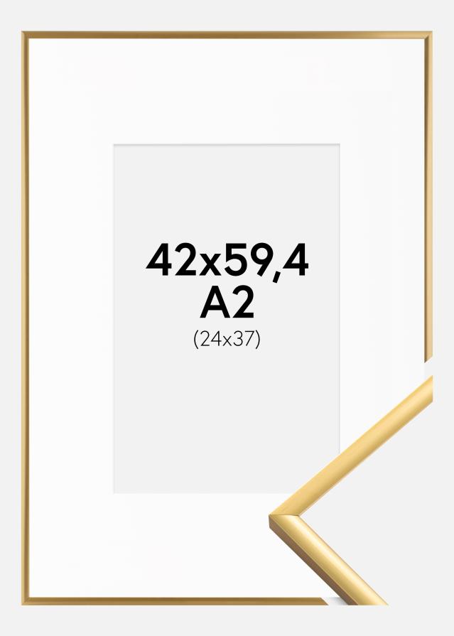 Cadre New Lifestyle Shiny Gold 42x59,4 cm (A2) - Passe-partout Blanc 25x38 cm