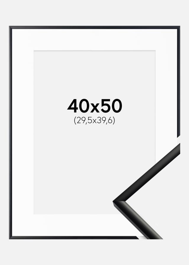 Cadre New Lifestyle Mat Noir 40x50 cm - Passe-partout Blanc 12x16 pouces