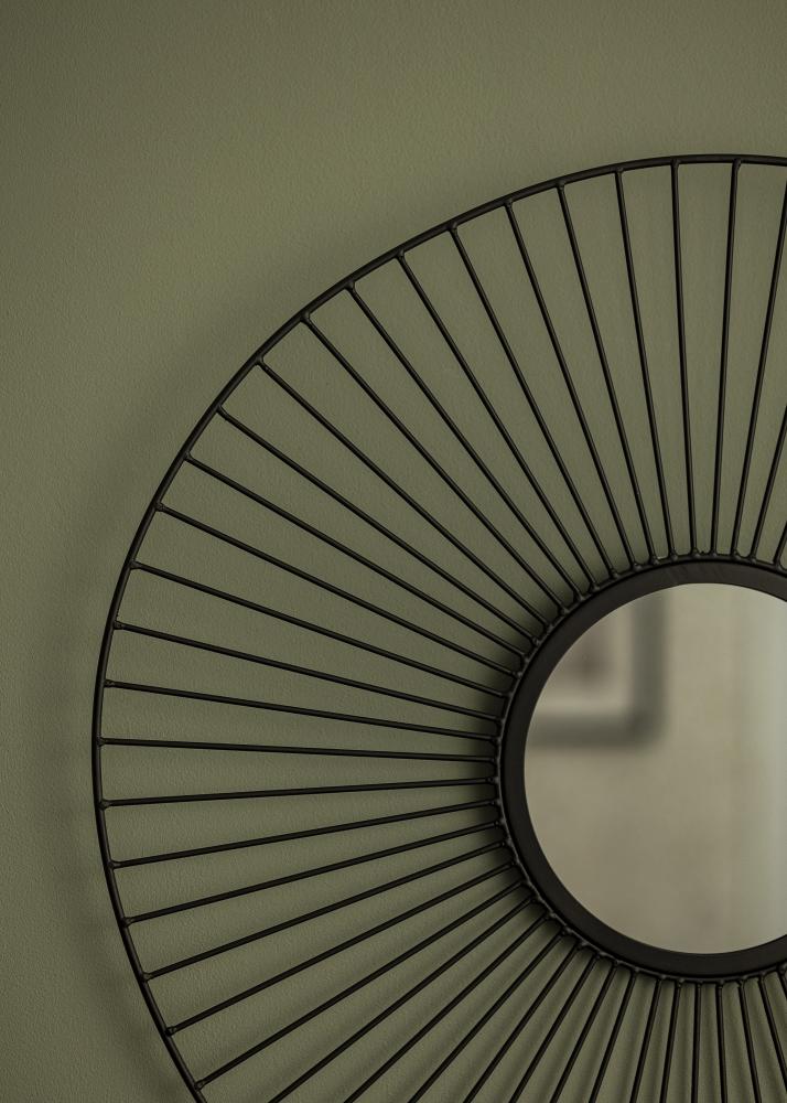 KAILA Miroir rond Lines - Noir diamètre 60 cm