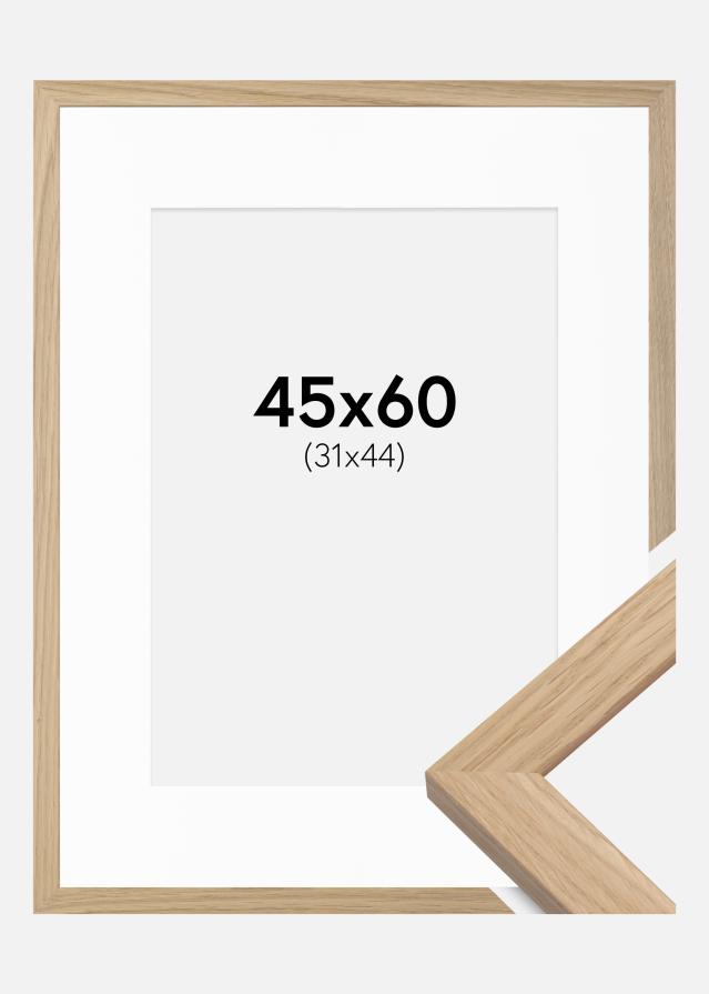 Cadre Oak Wood 45x60 cm - Passe-partout Blanc 32x45 cm