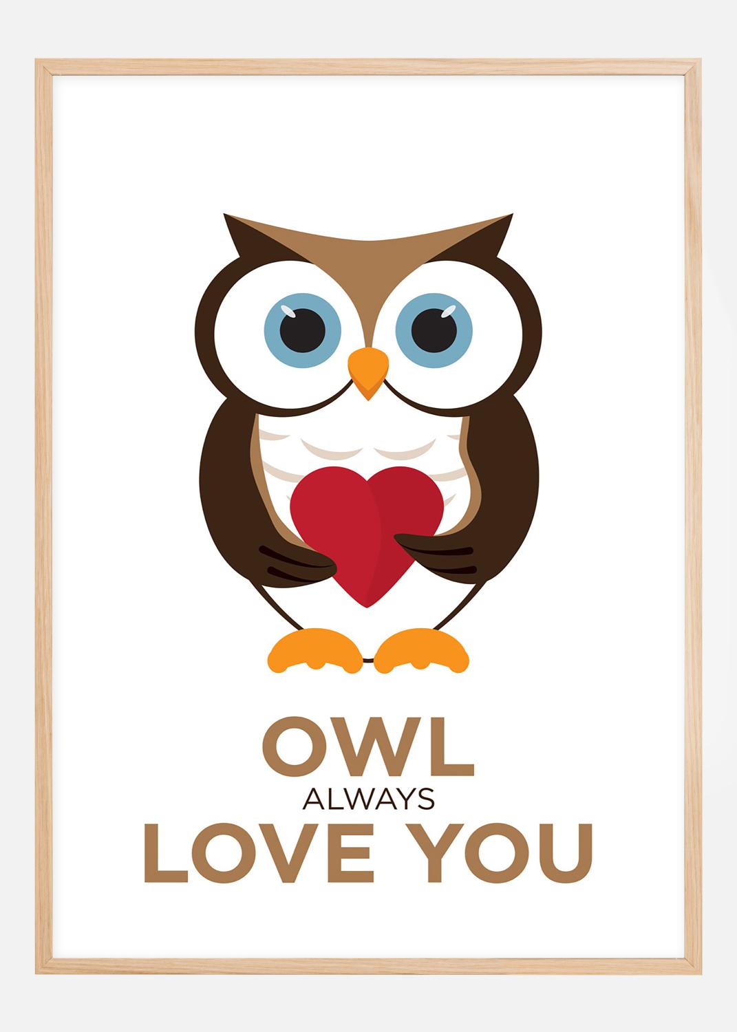 Product Image for Owl Always Love you - Brun-Svart Poster (21x29,7 cm (A4))