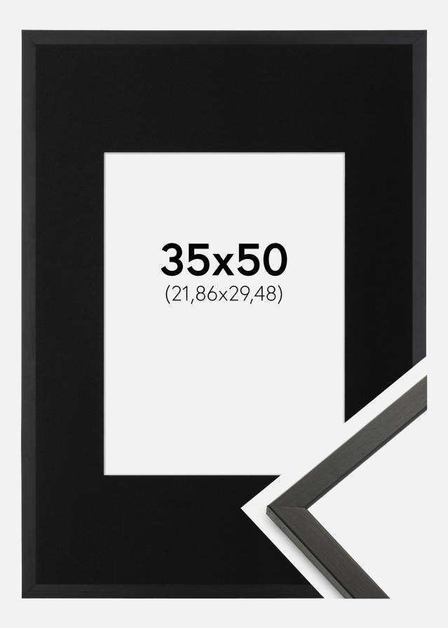 Cadre Galant Noir 35x50 cm - Passe-partout Noir 9x12 pouces