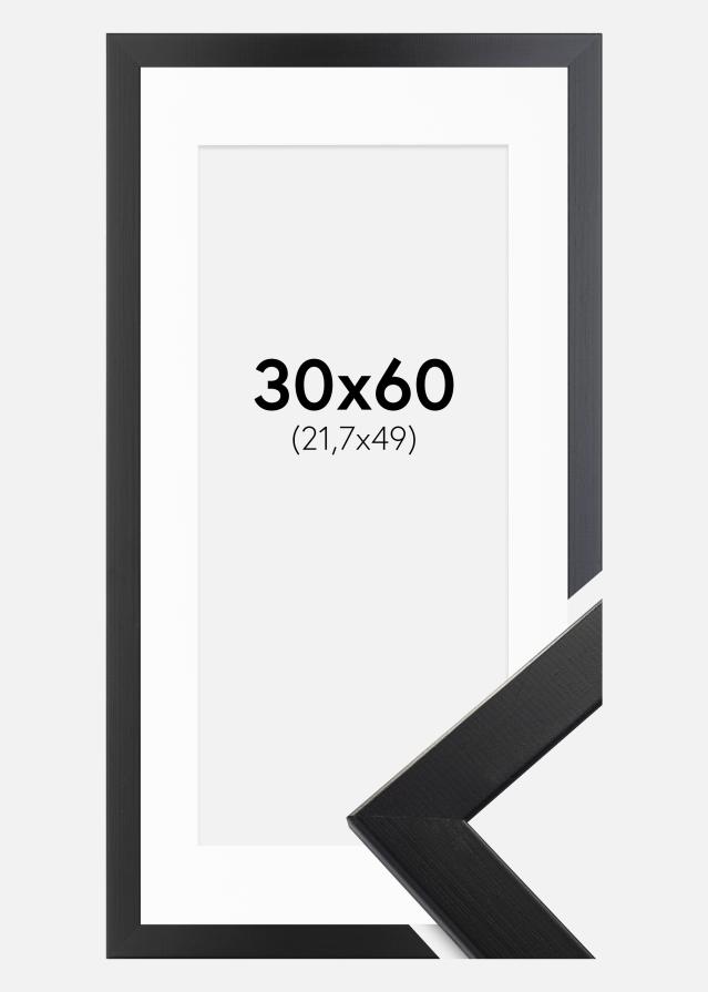 Cadre Trendline Noir 30x60 cm - Passe-partout Blanc 22,7x50 cm