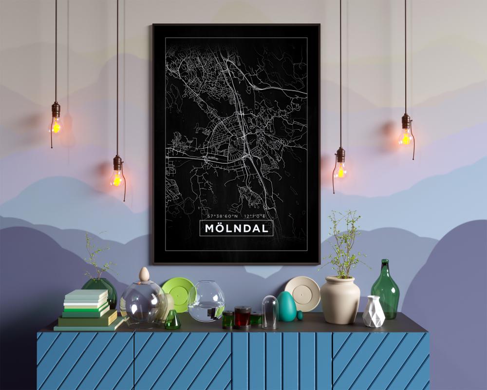 Map - Mölndal - Black