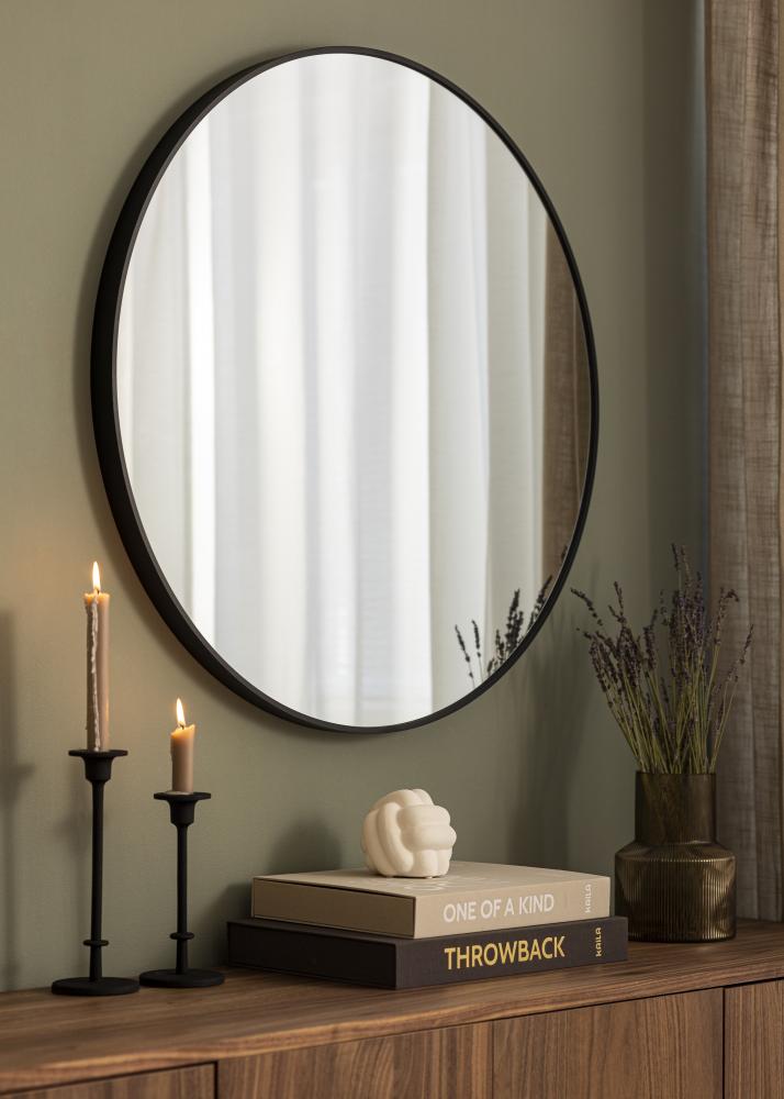 KAILA Miroir rond Edge Black diamètre 80 cm