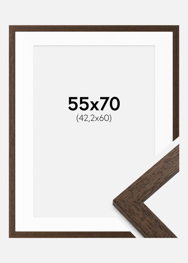 Cadre Brown Wood 55x70 cm - Passe-partout Blanc 43,2x61 cm (A2+)