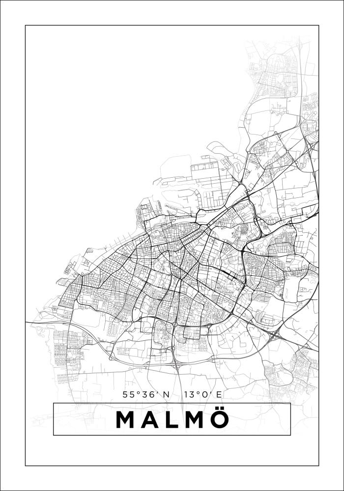 Map - Malmö - White