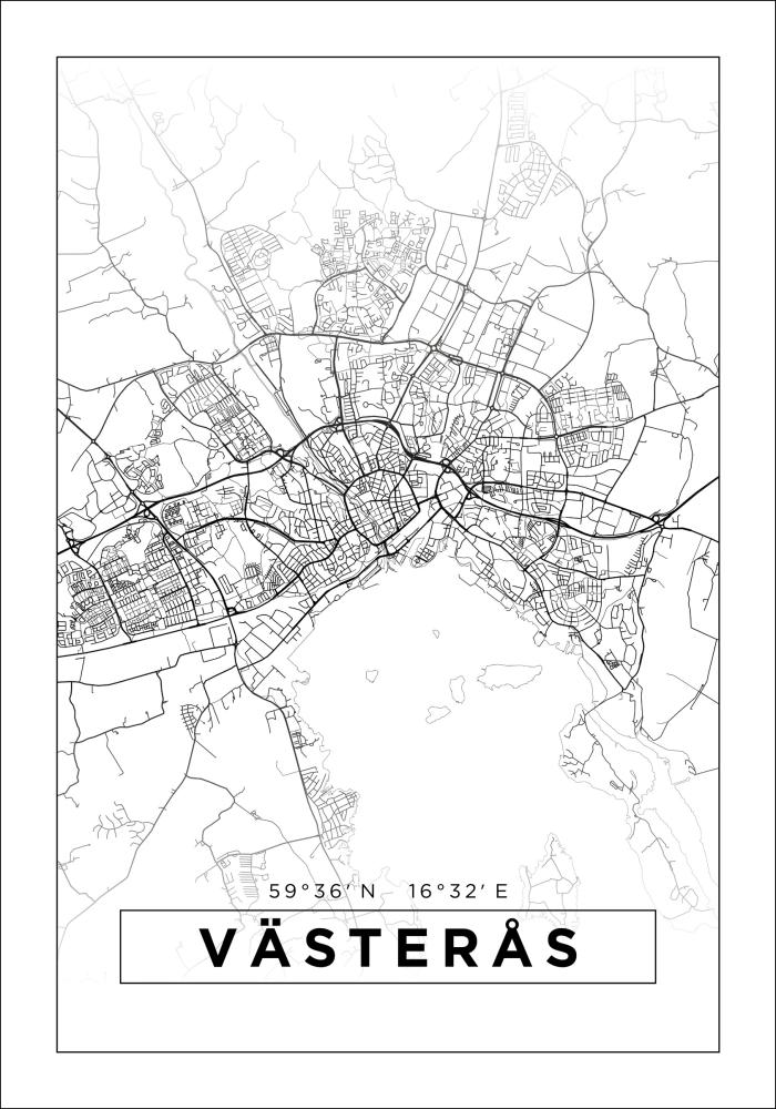 Map - Västerås - White