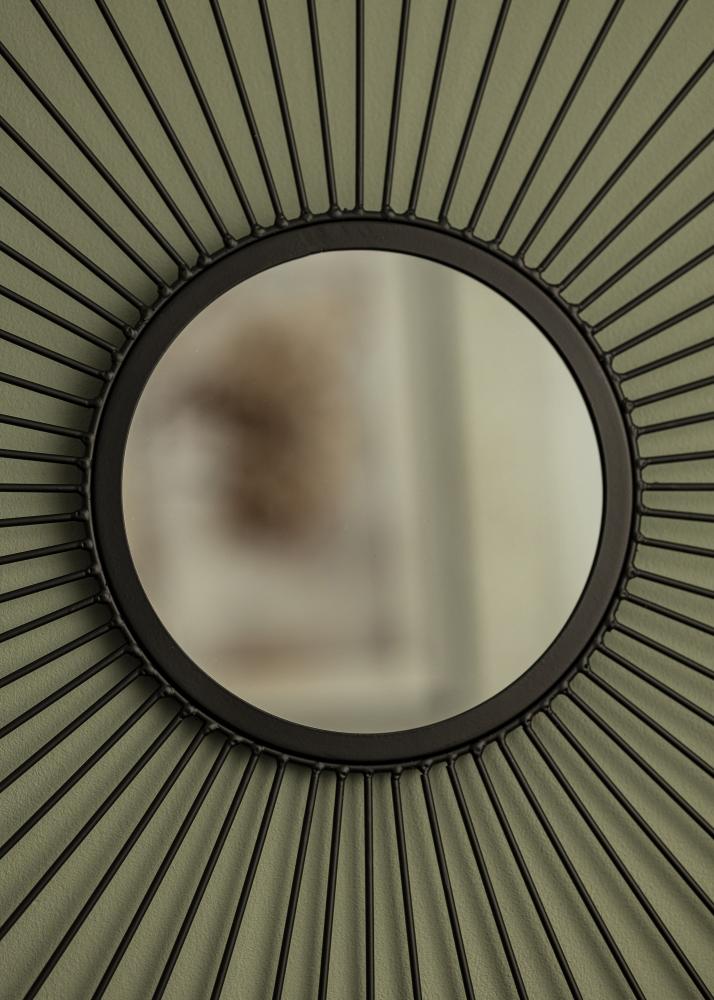 KAILA Miroir rond Lines - Noir diamètre 60 cm