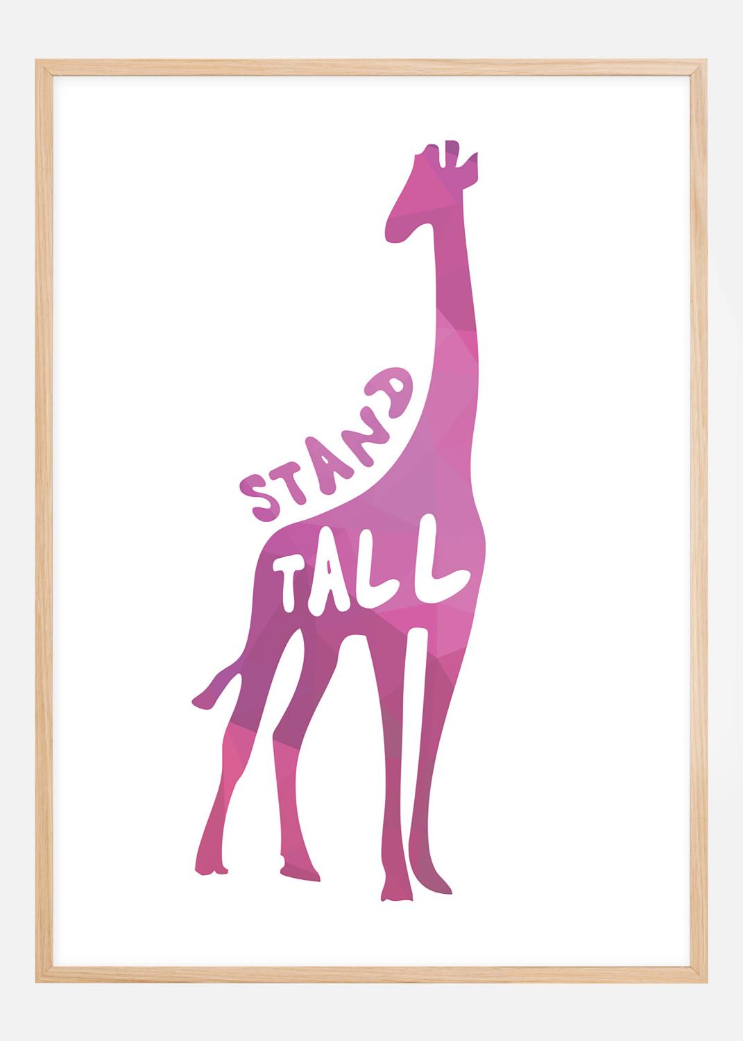 Product Image for Giraffe stand tall - Pink Poster (21x29,7 cm (A4))