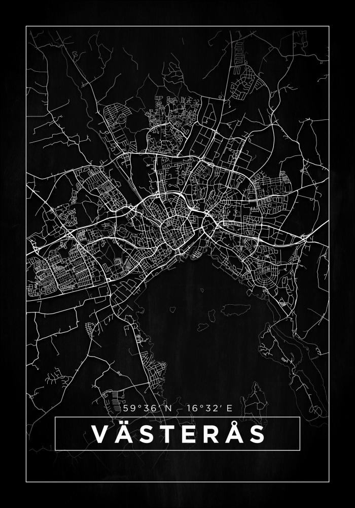 Map - Västerås - Black