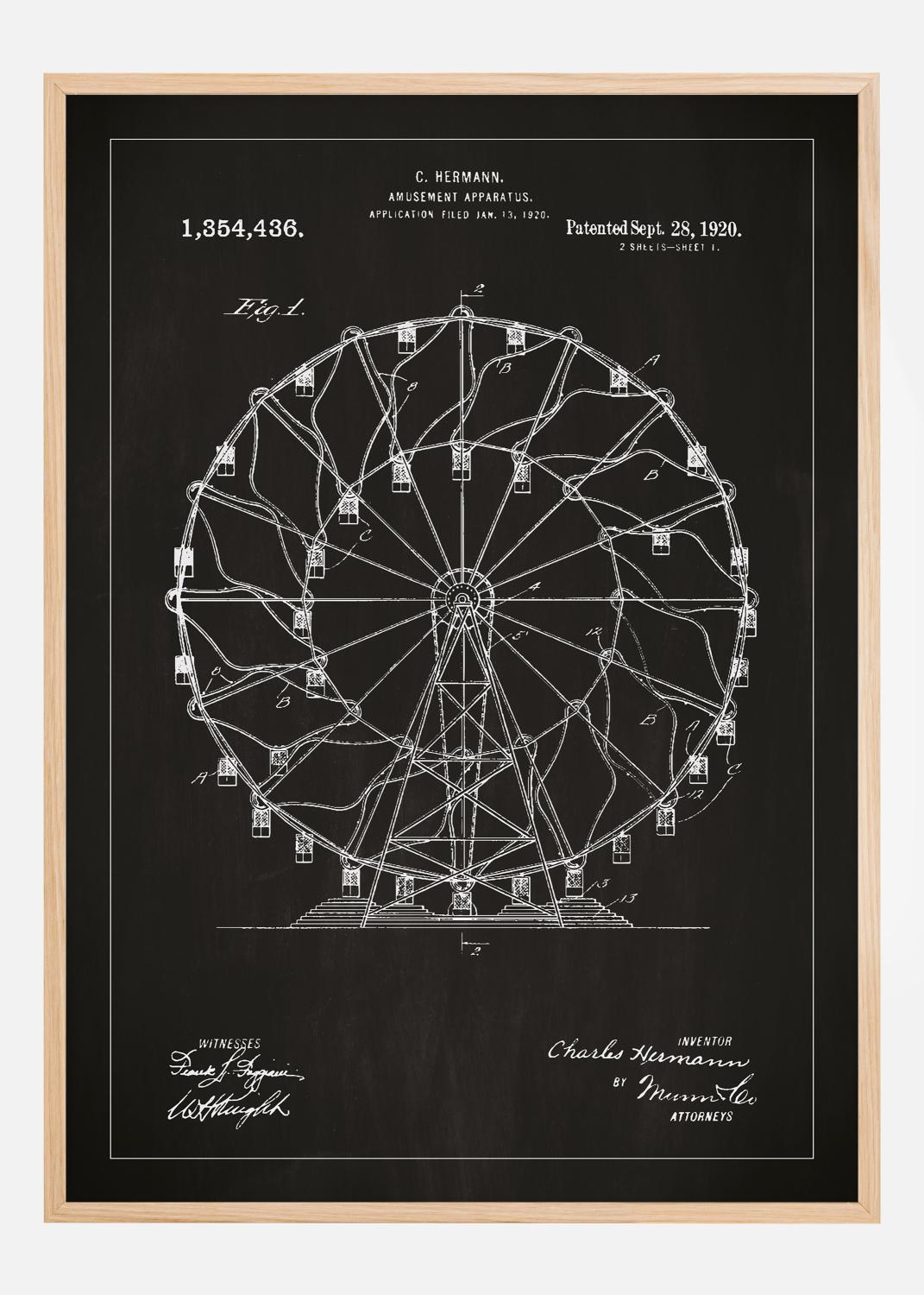 Product Image for Dessin de brevet - Grande roue - Noir Poster (21x29,7 cm (A4))