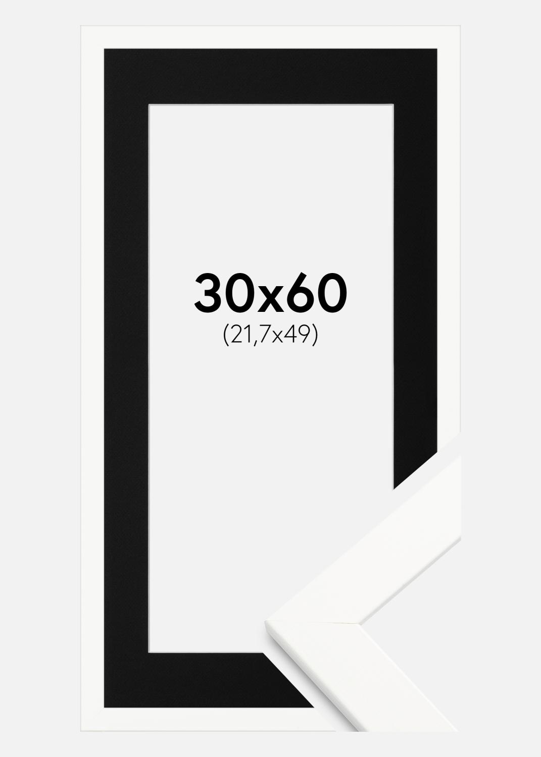 Product Image for Cadre Trendline Blanc 30x60 cm - Passe-partout Noir 22,7x50 cm