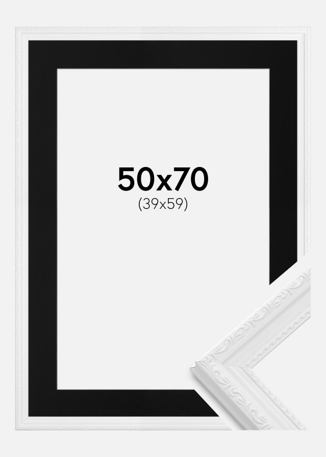 Cadre Abisko Blanc 50x70 cm - Passe-partout Noir 40x60 cm
