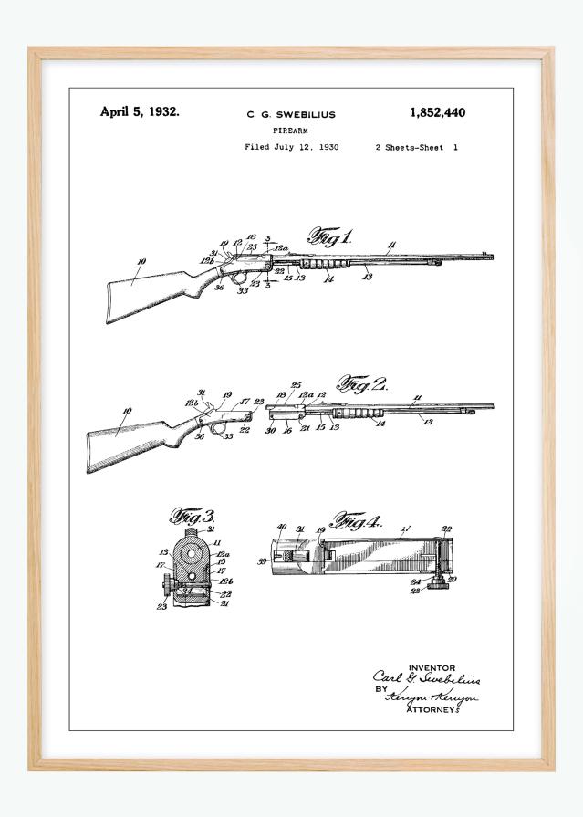 Dessin de brevet - Fusil I - Poster