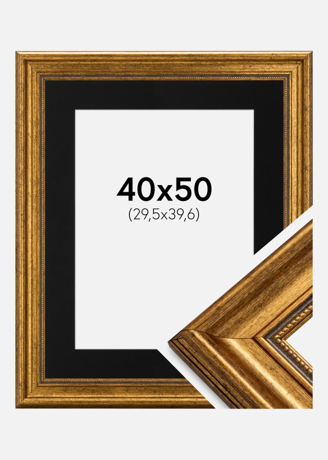 Cadre Rococo Or 40x50 cm - Passe-partout Noir 12x16 pouces