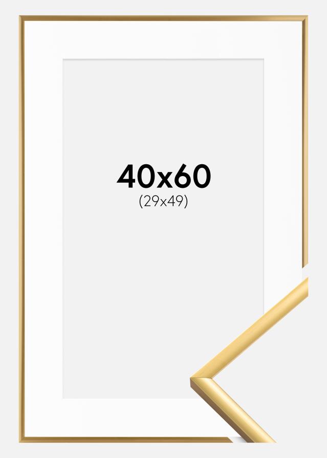 Cadre New Lifestyle Shiny Gold 40x60 cm - Passe-partout Blanc 30x50 cm