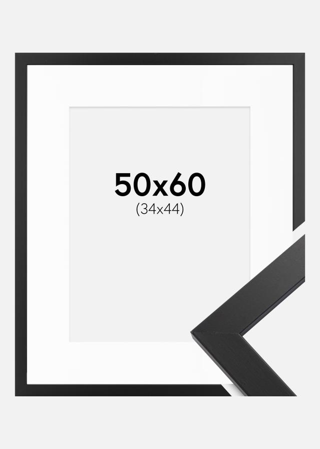Cadre Black Wood 50x60 cm - Passe-partout Blanc 35x45 cm