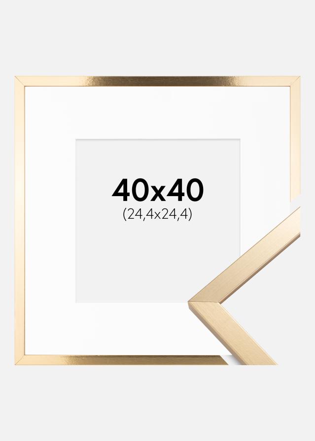 Cadre Trendy Or 40x40 cm - Passe-partout Blanc 10x10 pouces