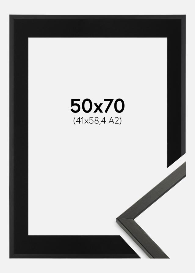 Cadre Galant Noir 50x70 cm - Passe-partout Noir 42x59,4 cm
