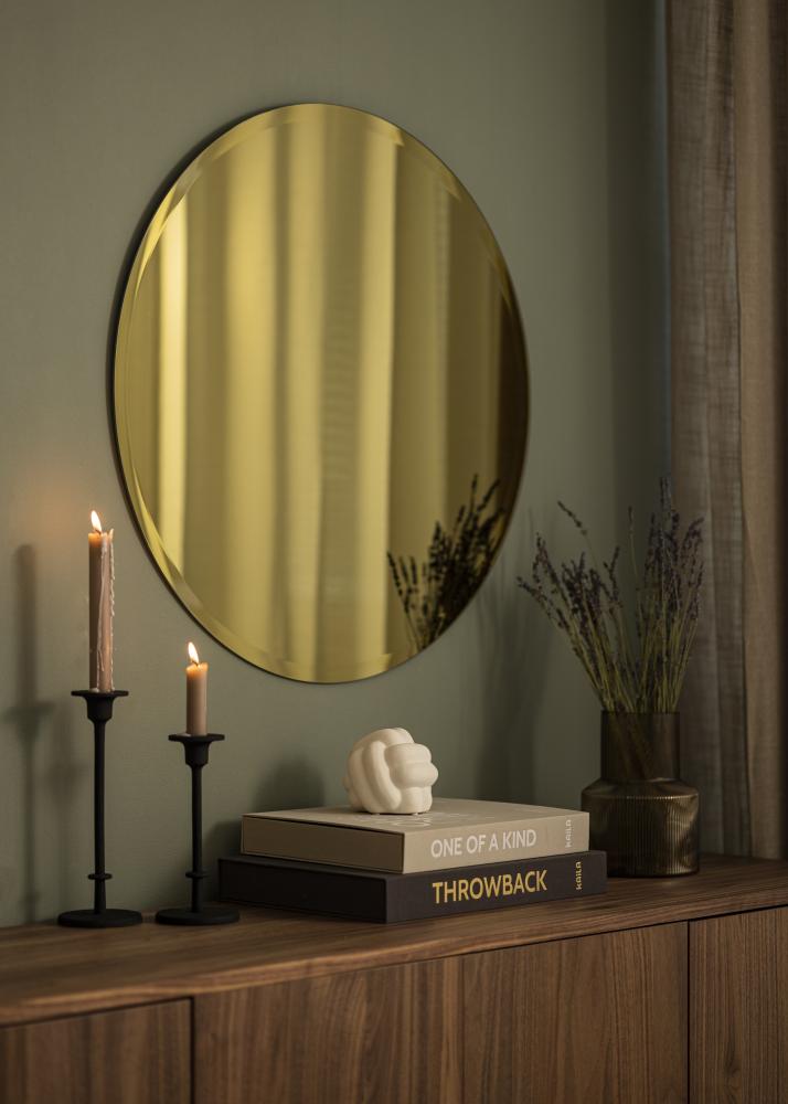 KAILA Miroir rond Gold Deluxe diamètre 70 cm