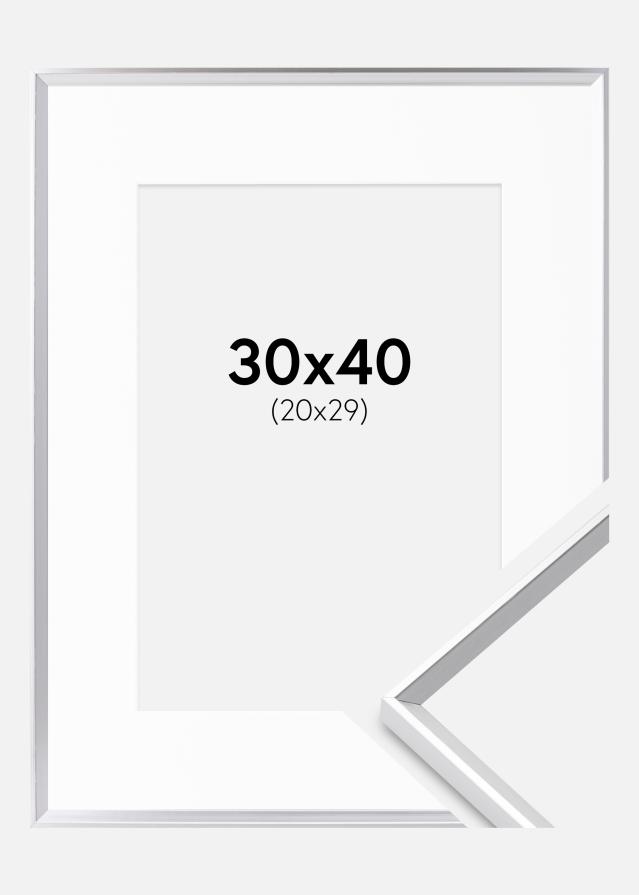 Cadre Desire Argent 30x40 cm - Passe-partout Blanc 21x30 cm