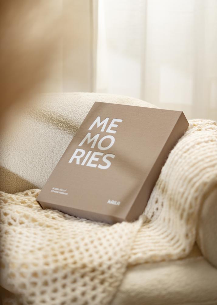 KAILA MEMORIES Grey/White - Coffee Table Photo Album (60 Pages Noires)