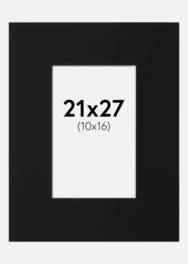 Passe-partout Noir Standard (noyau blanc) 21x27 cm (10x16)