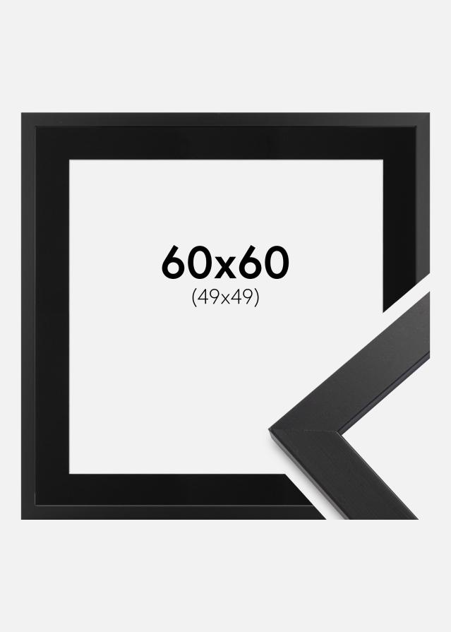 Cadre Black Wood 60x60 cm - Passe-partout Noir 50x50 cm