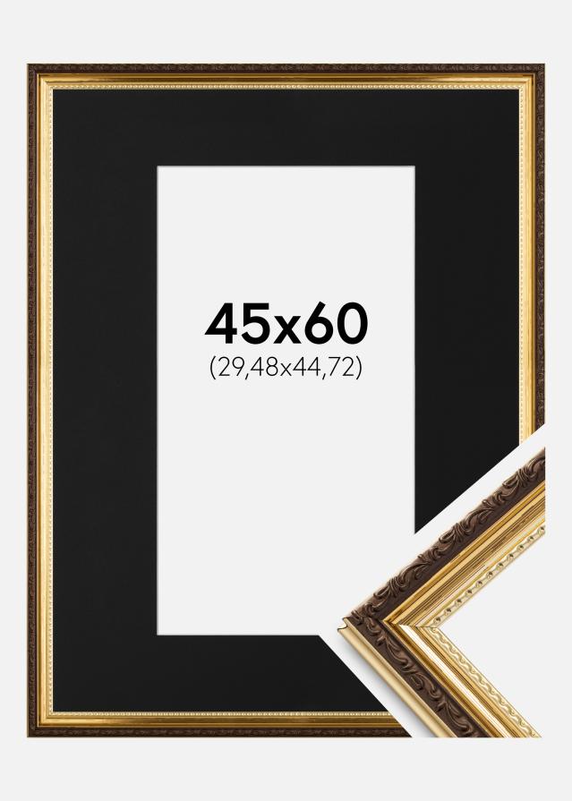 Cadre Abisko Or 45x60 cm - Passe-partout Noir 12x18 pouces (30,48x45,72 cm)
